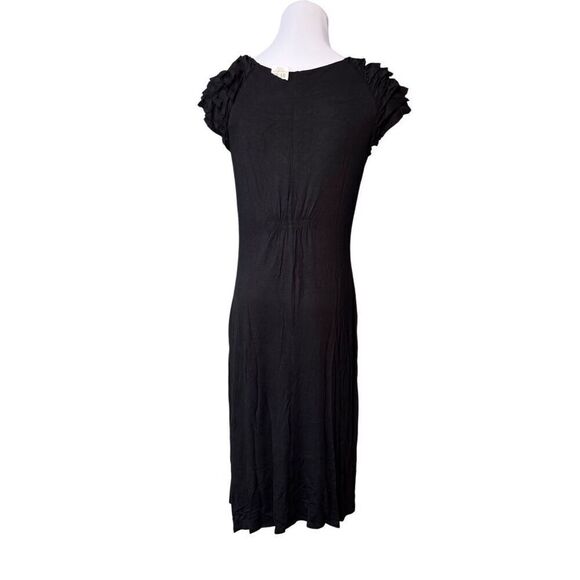 Signature by Sangria Black Surplice Ruffled Sleeves Wrap Dress sz MEDIUM NWT - Picture 3 of 10